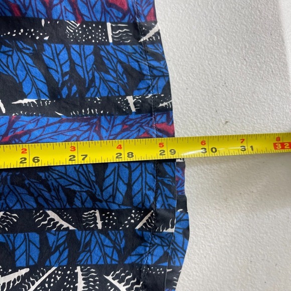 JT Beckett Hawaiian Silk Shirt Mens Medium Blue Leaf Geometric Retro Pattern Y2K - Picture 10 of 10